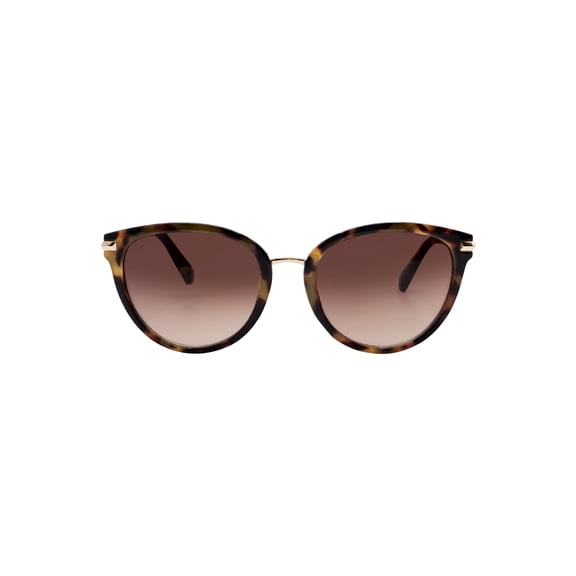 Juniors Plastic Round Cat Eye Tortoise Frame Brown Lens Sunglasses