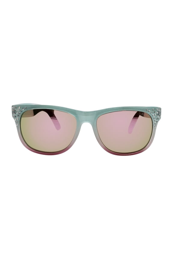 Kids Plastic Wayfarer Multicolor Frame Multicolor Mirror Lens Sunglasses