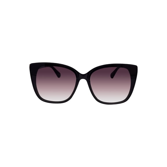 Womens Plastic Oversize Cat Eye Black Frame Smoke Lens Sunglasses