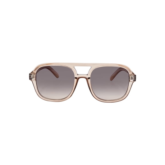 Juniors Plastic Square Aviator Brown Frame Smoke Lens Sunglasses