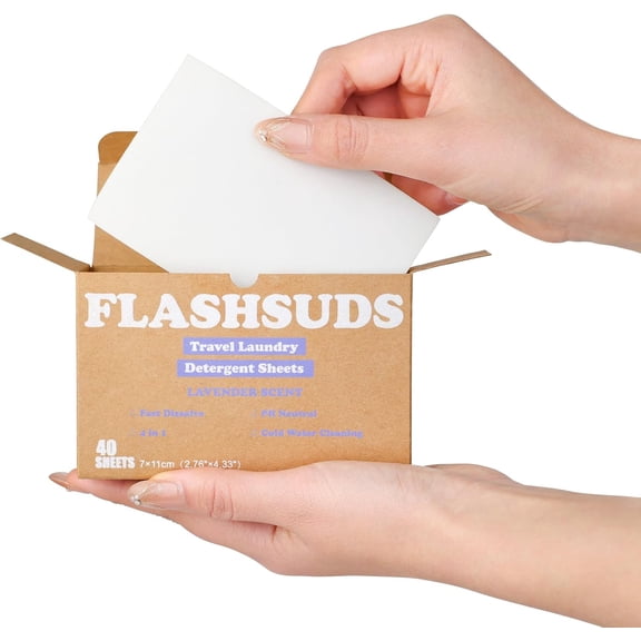 OPPEAL Travel Laundry Detergent Sheet, TSA Approved, Gentle on Skin, Effective Against Oil, Coffee, and Vegetable Stains, HE Compatible, Ideal for Travel, Camping, or College Life. 40 Loads