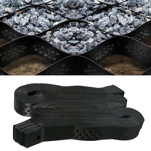 OPPERD 2" Thick Ground Grid 40 x 4 FT, Gravel Retainer 1880 LBS Per Sq ft, Geo Grid Driveway Stabilization for DIY Patio Walkway Driving RV Parking Slopes and Garden (Black, 4 x 40FT)