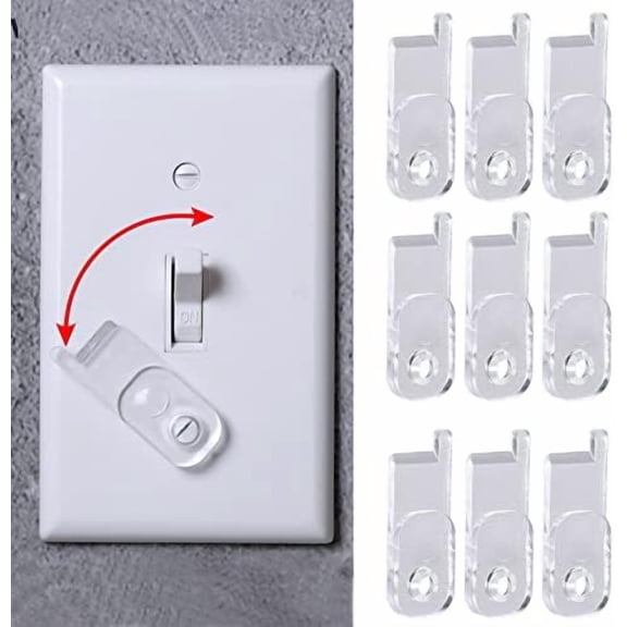 OPPERD Toggle Switch Plate Cover Guard 10 Pack Clear - Security, Circuit and Child Protection for Indoor/Outdoor Wall Plate Covers