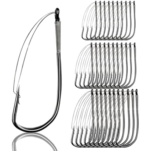 OPPERD Weedless Wacky Rig Hooks 30PCS Bass Hooks Super Strong Wacky Worm with Wire Guard for Neko Rig