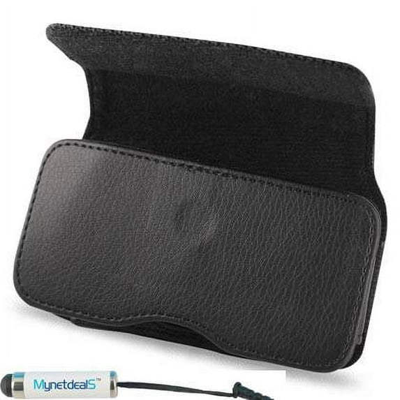 OPPO R9 Plus Leather Case with Magnetic closure w/ Belt Clip Belt Loops (MH100B) + MYNETDEALS Stylus