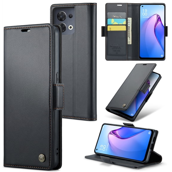 For OPPO Reno 8 5G Reno 10 5G 8T 4G 8 Pro Case Wallet, For Realme C55 10 11 Pro A76 A96 A77 A78 A57 A57S Card Holder PU Leather Magnetic Folio Flip Protective Phone Cover