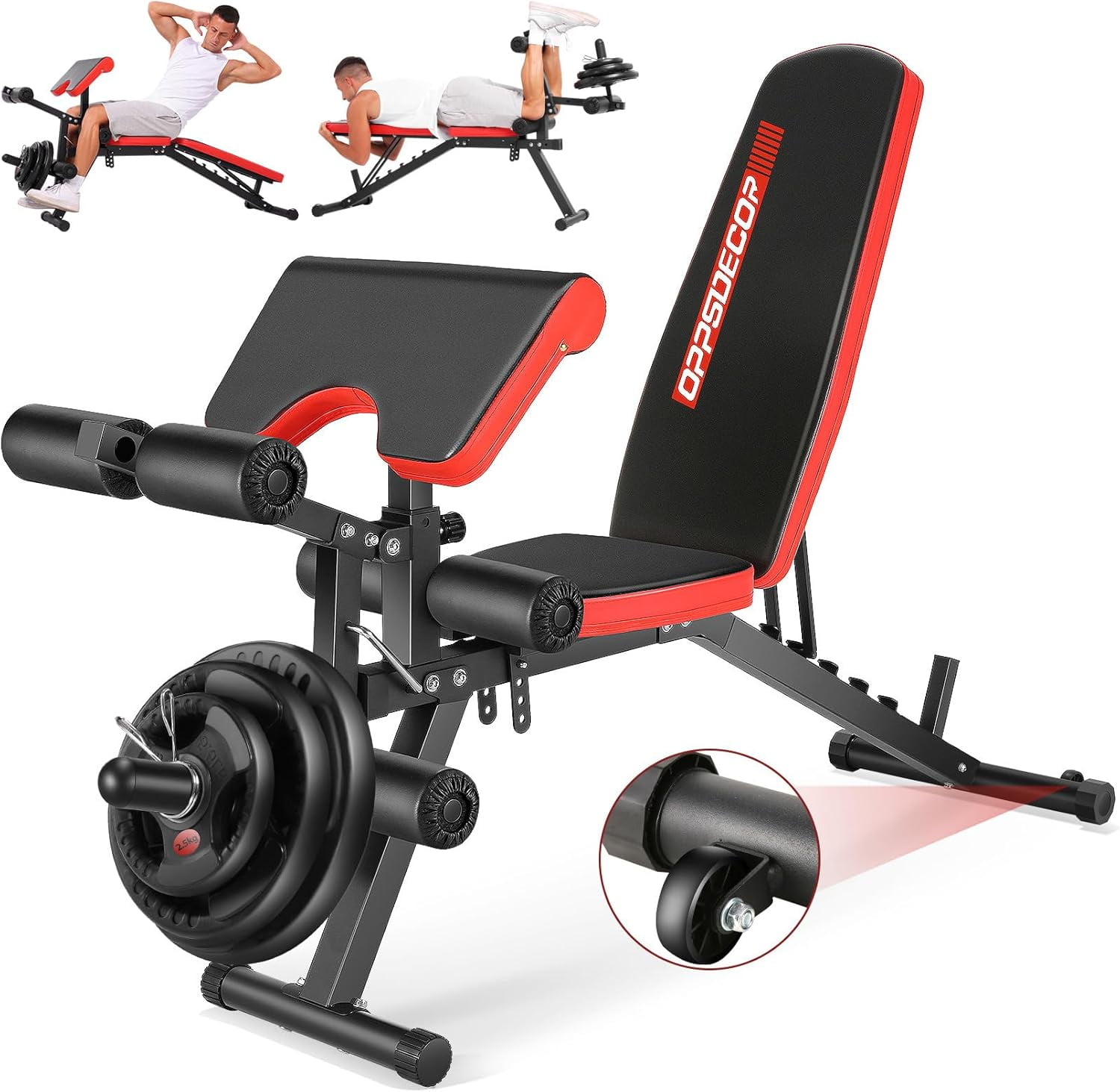 weight bench press leg attachment