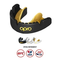 OPRO Gold Level Mouth Guard For Braces – Mouthguard for Boxing, MMA & Football (Black, Adult)