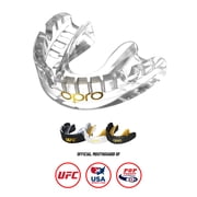 OPRO Gold Level Mouth Guard For Braces   Mouthguard for Boxing, MMA & Football Clear, Adult