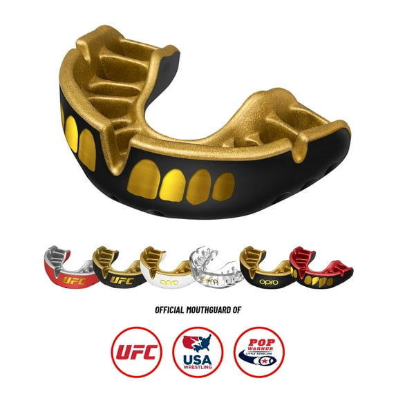 OPRO Gold Level Mouth Guard – Moldable Mouthguard for Boxing, MMA & Football (Grillz, Adult)