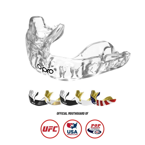 OPRO Instant Custom-Fit Mouthguard - Mouth Guard For Boxing, MMA & Football (Clear, Adult)