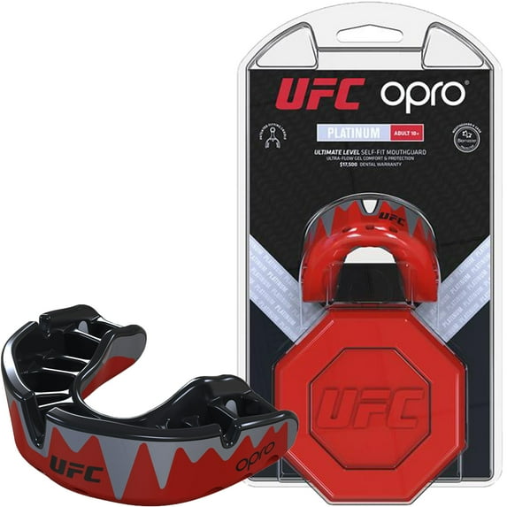 OPRO UFC Platinum Fangz - Black Metal/Red