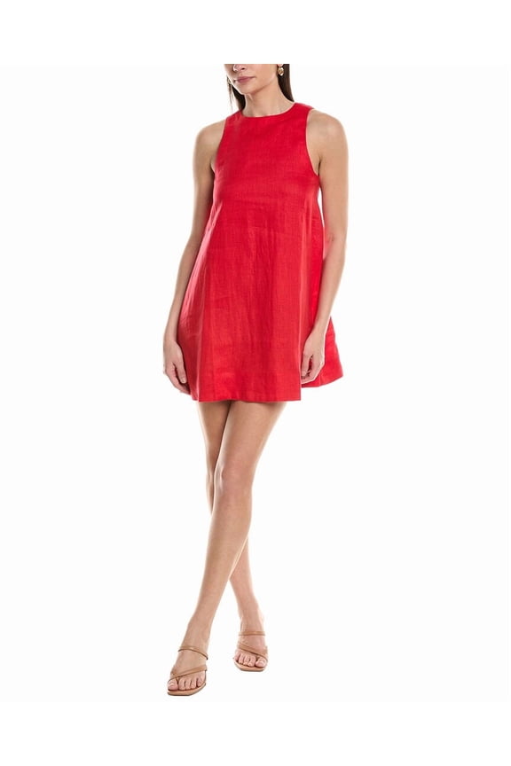 womens Few Moda Zinnia Linen Mini Dress, s, Pink