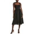 thumbnail image 1 of OPT womens o.p.t Marina Linen Midi Dress, 2, Black, 1 of 3