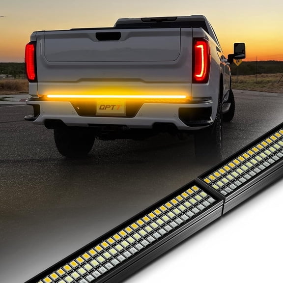 OPT7 60" Redline Parlux Triple Row LED Tailgate Light Bar Amber Turn Signal Reverse Brake Running
