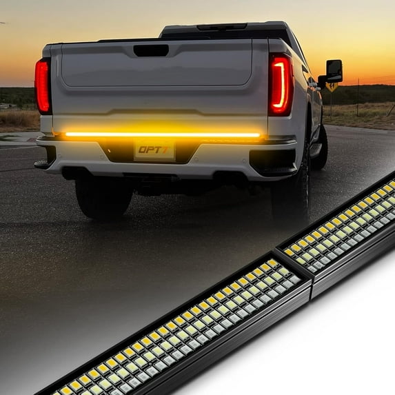OPT7 60" Redline Parlux Triple Row LED Tailgate Light Bar Amber Turn Signal Reverse Brake Running