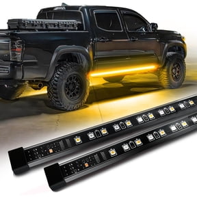 OPT7 Sidekick 86" Running Board Lights 2PCS LED Strips w/Amber Turn Signal, DRL, White Courtesy Light for Extended Crew Cab Trucks Pickup Trailer