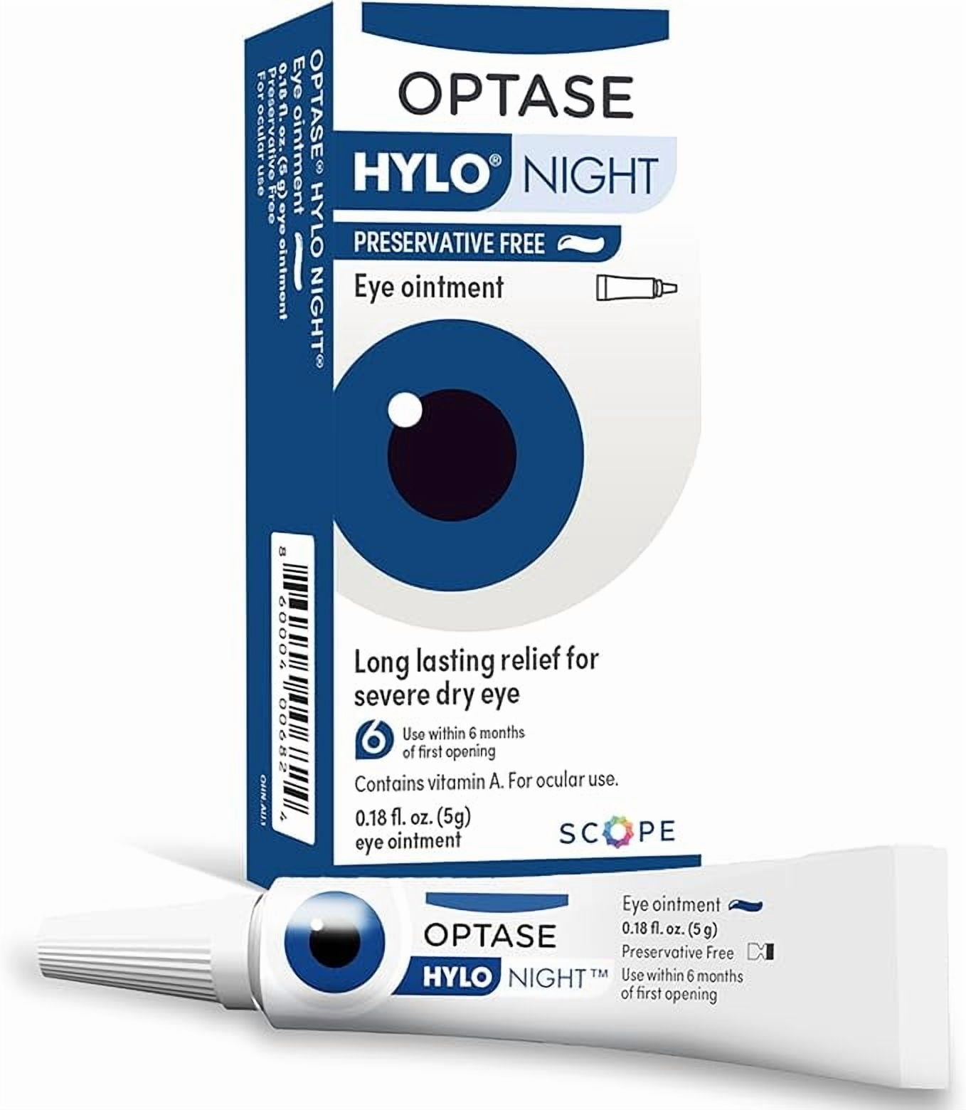 OPTASE Hylo Night Dry Eye Ointment - Nighttime Relief for Dry Eyes