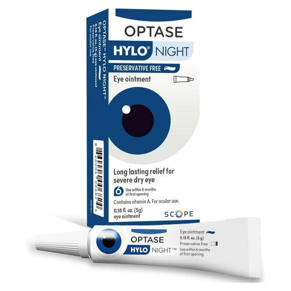 OPTASE Hylo Night Dry Eye Ointment - Nighttime Relief for Dry Eyes