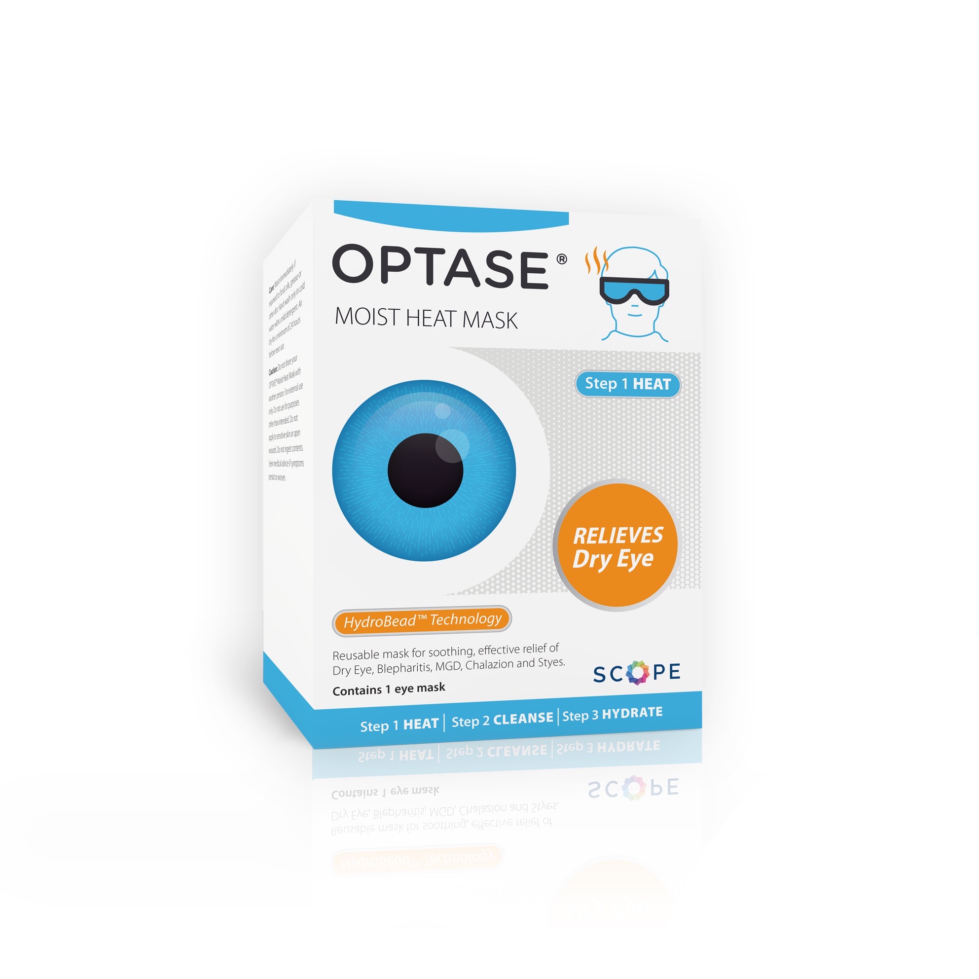 OPTASE Moist Heat Eye Mask For Dry Eyes Washable Microwaveable Eye 