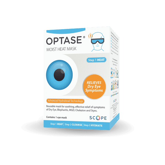 OPTASE Moist Heat Mask - Reusable and designed to give you effective relief from dry eye and other related eye conditions.