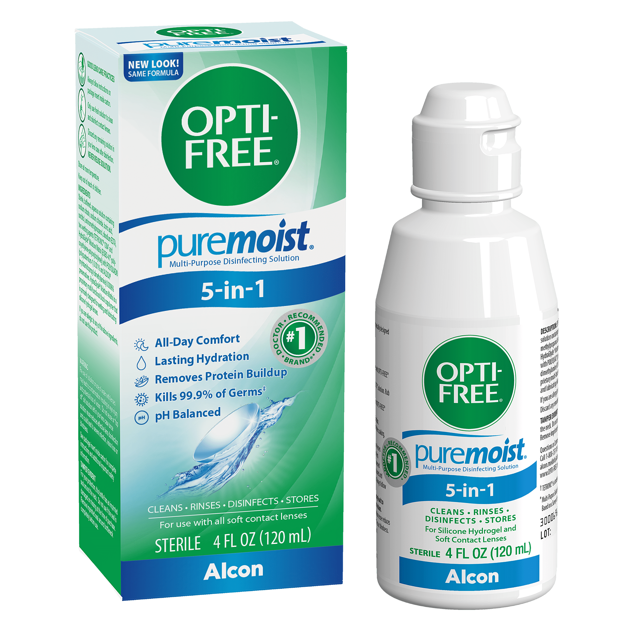 OPTI-FREE Puremoist Multi-Purpose Contact Lens Daily Disinfecting Solution, 4 fl oz