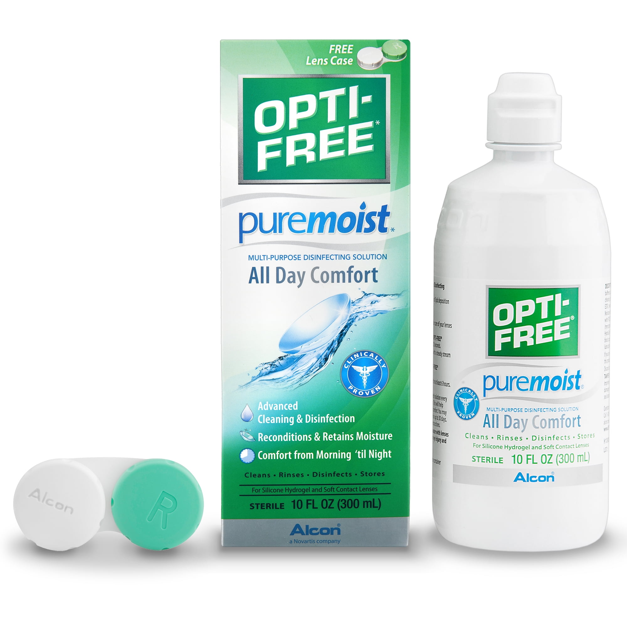 OPTI-FREE Puremoist Multi-Purpose Contact Lens Liquid Solution for Daily Contact Lens Cleaning Use, 10 fl oz