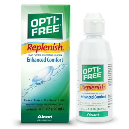OPTI-FREE Replenish Multipurpose Contact Lens Disinfecting Solution, 4 Fl. Oz