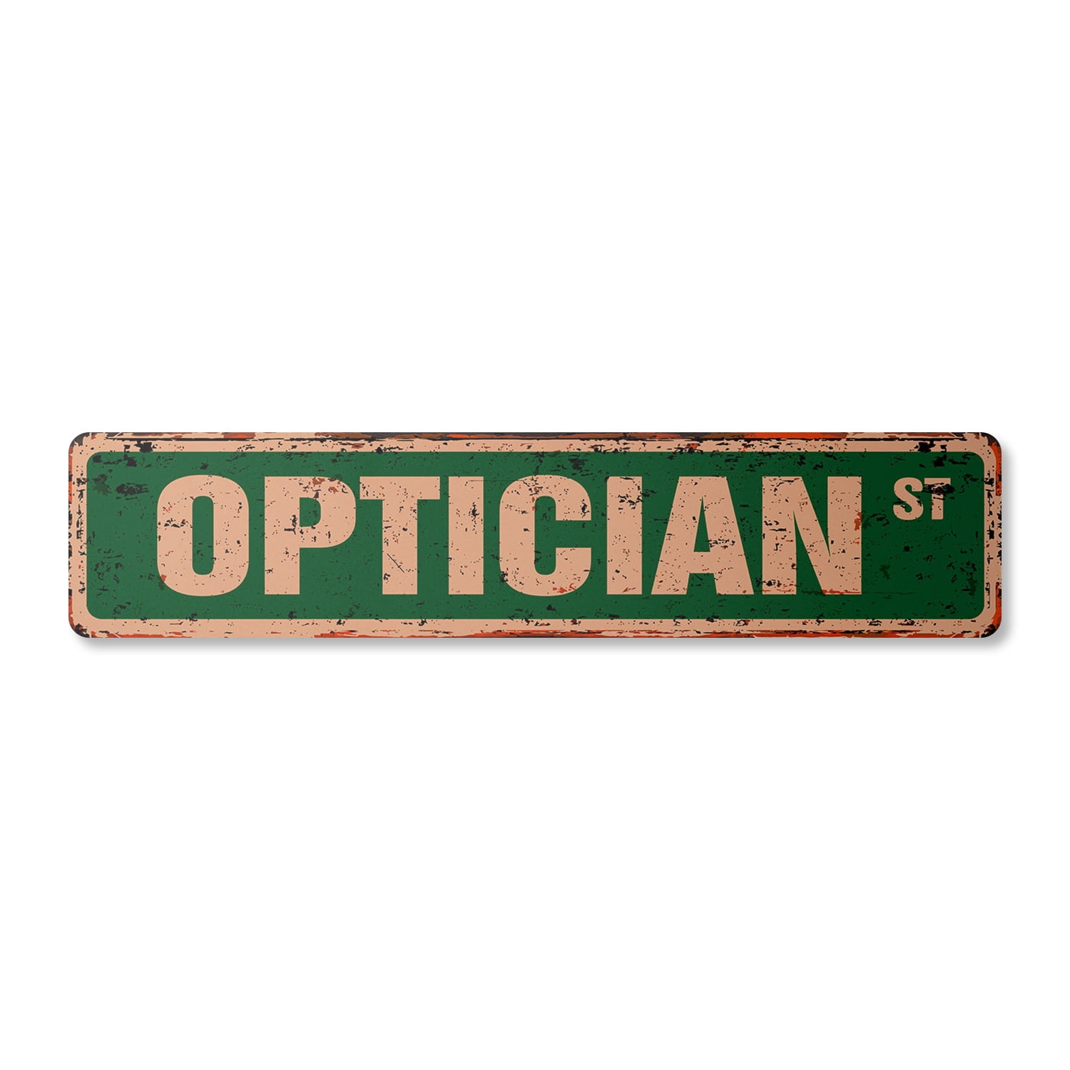 OPTICIAN Vintage Aluminum Street Sign eye glasses contact lenses exam ...