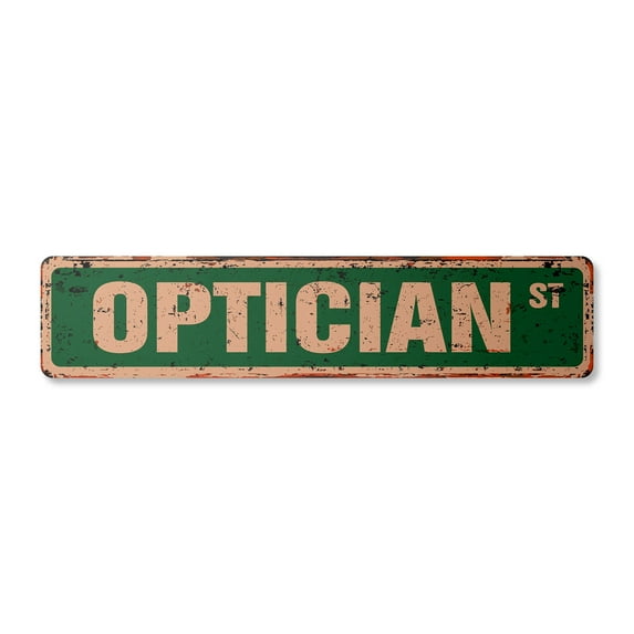 OPTICIAN Vintage Plastic Street Sign eye glasses contact lenses exam | Indoor/Outdoor |  24" Wide