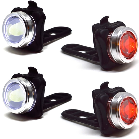 OPTIKS 210 Bike Lights Front and Back USB Rechargeable LED Bicycles (2 Pack)