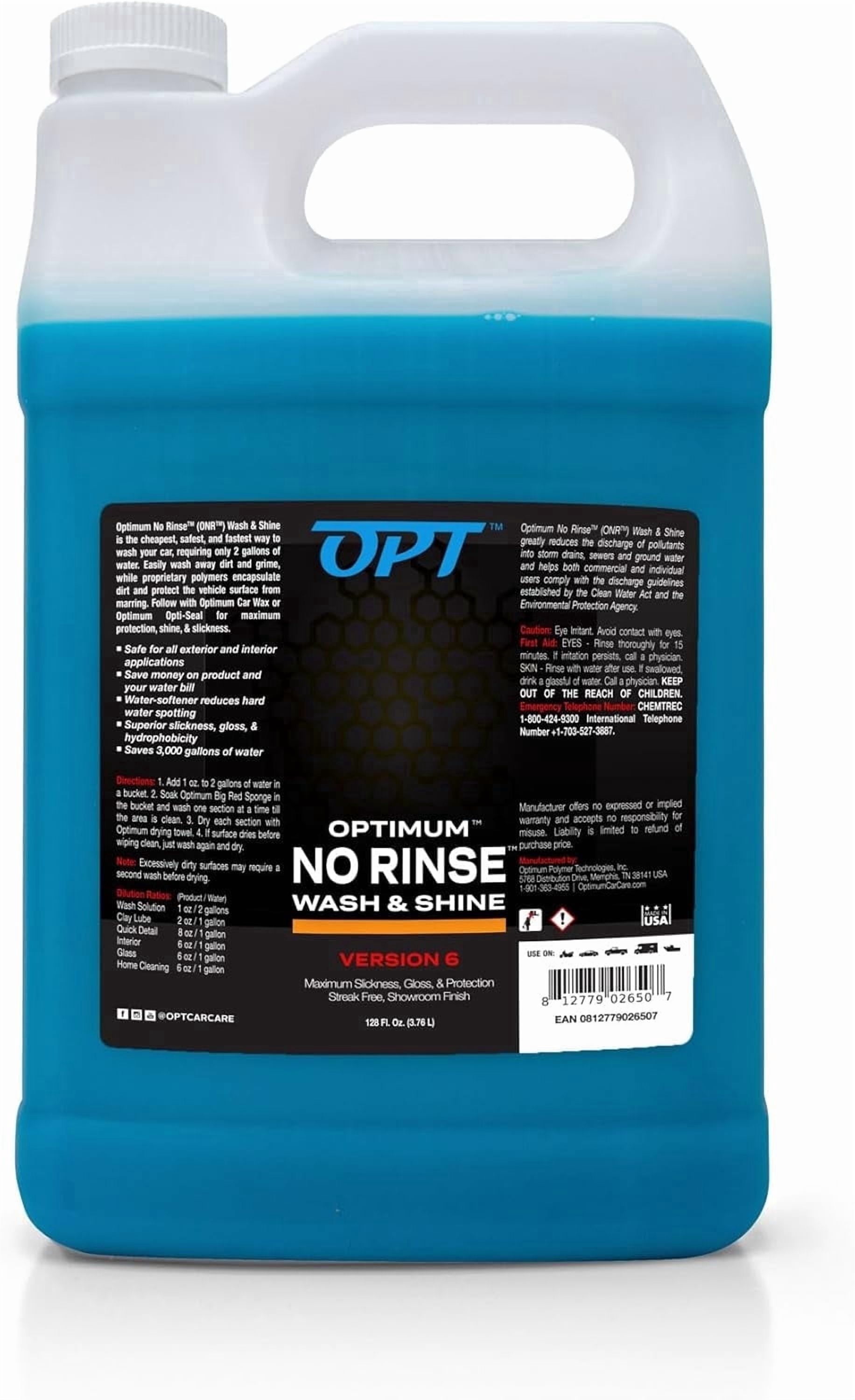 Optimum Polymer Technologies, No Rinse Wash & Shine V6, 128oz