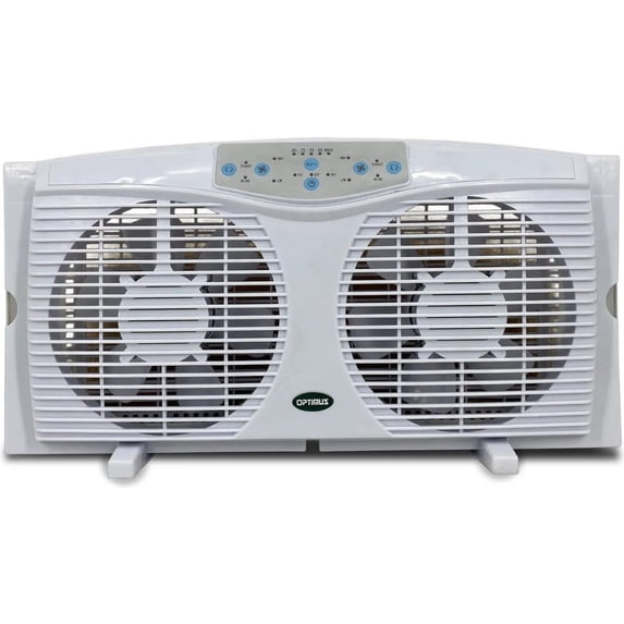 Window Fans Reversible OPTIMUS F-5286 8″ Reversible Twin Window Fan with Thermostat - Walmart.com