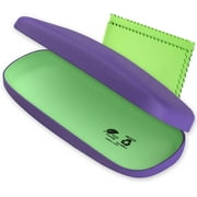 OPTIPAK Hard Shell Glasses Case - Eco Friendly Eyeglass Hard Case with Microfiber Cleaning Cloth - Brushed - 1Pk