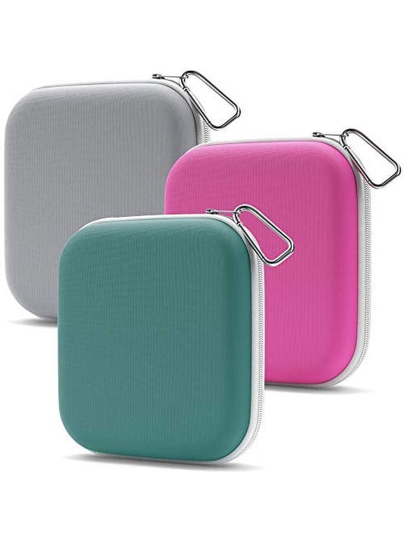 Mask Storage Case - Neoprene Face Covering Mask Holder with Zipper & Carabiner Keychain - Portable Mask Storage Clip to Purse, Backpack, Bag (3Pk, Assorted 1)