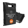 thumbnail image 1 of OPTIPAK Plastic Bags with Handles – 12x15 Merchandise Bags for Small Business, Die-Cut Retail Boutique & Shopping Bag, Goodie Bag & Trade Show Supplies – Make Someone Smile Today (Pack of 100), 1 of 5