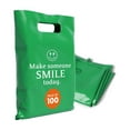 thumbnail image 1 of OPTIPAK Plastic Bags with Handles – 12x15 Merchandise Bags for Small Business, Die-Cut Retail Boutique & Shopping Bag, Goodie Bag & Trade Show Supplies – Make Someone Smile Today (Pack of 100), 1 of 5