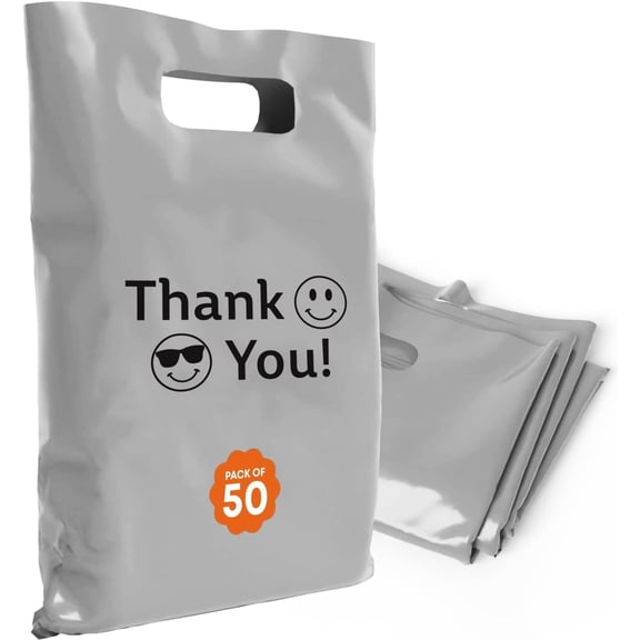 OPTIPAK Plastic Bags with Handles 20x22 Merchandise for Small Business,Die-Cut Retail Shopping & Boutique Bags,Gifts and Adult Goodie Bag,Vendor Event and Tradeshow Supplies,Thank you