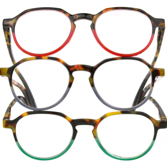 OPTIQUE Trifecta Round Reading Glasses (3 pack) 1.50