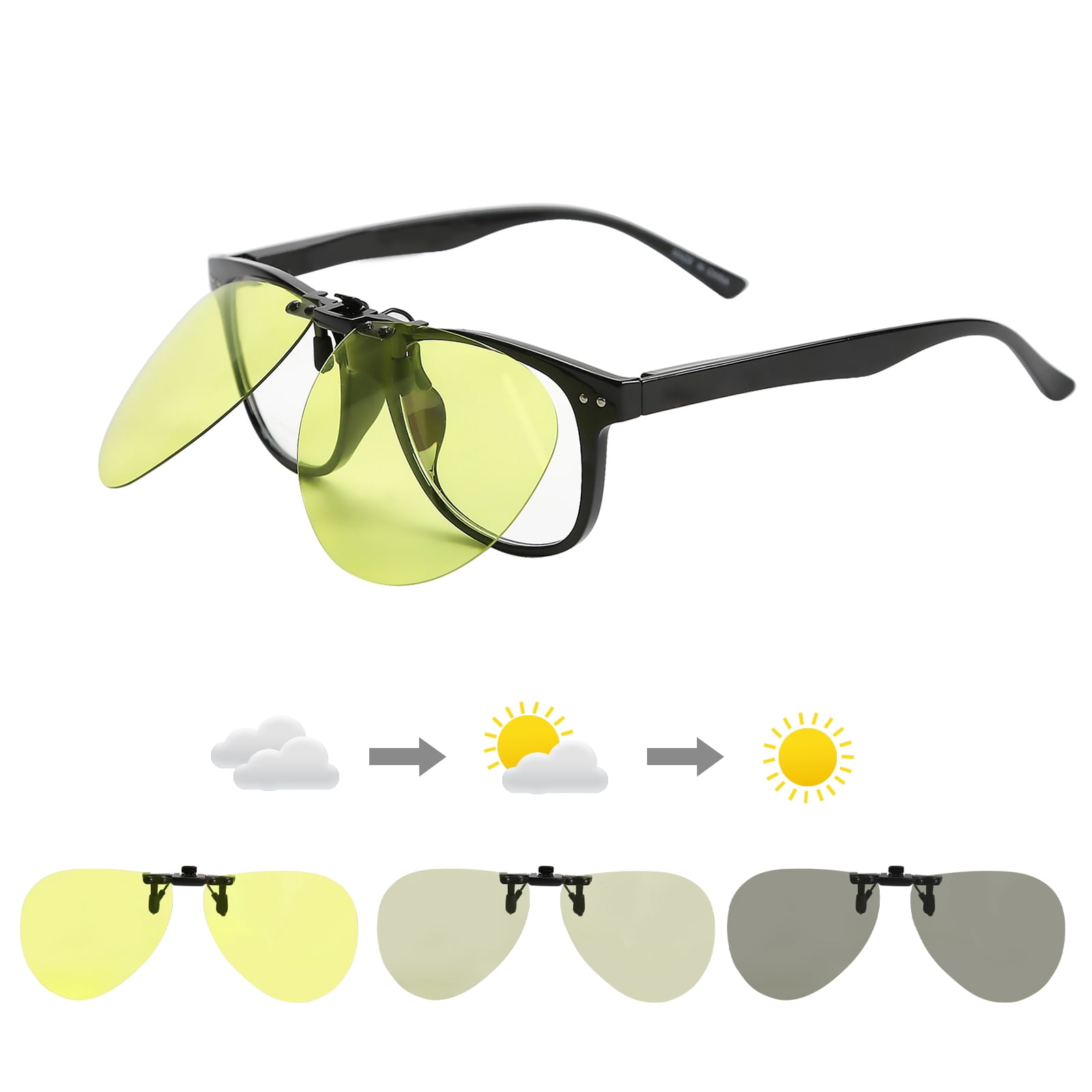 OPTOFENDY Polarized Clip on Sunglasses over Prescription Glasses UV400  Protection Anti Glare Blue Lenses Eyewear Outdoor for Women Men 