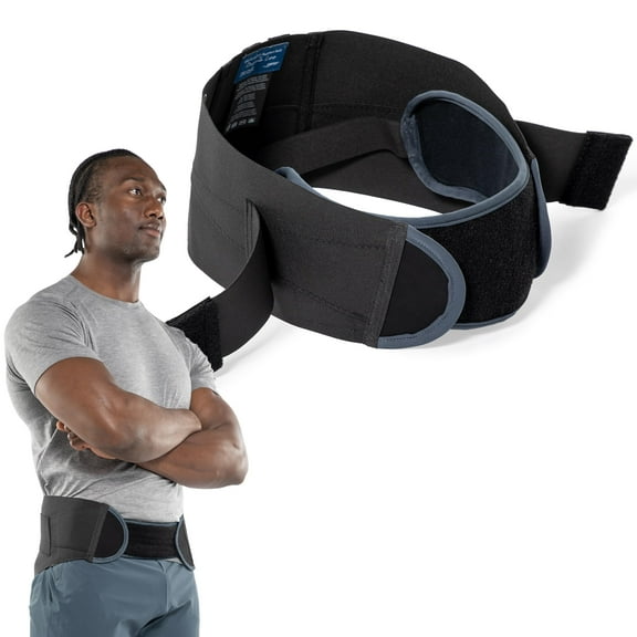 OPTP Mens Pelvic Support Belt by Diane Lee - Groin, Sacroiliac SI Joint, Low Back, and Pelvis Pain Relief - Targeted Double Compression - USA Made - (Size Medium)