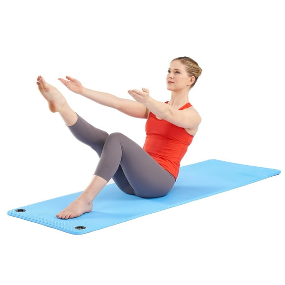 OPTP Pro Fitness Mat - Soft, Half-Inch Thick Indoor or Outdoor Workout Mat - Pilates and Yoga Exercise Mat - Fitness Workout Mat 70 x 23 Inches, Blue