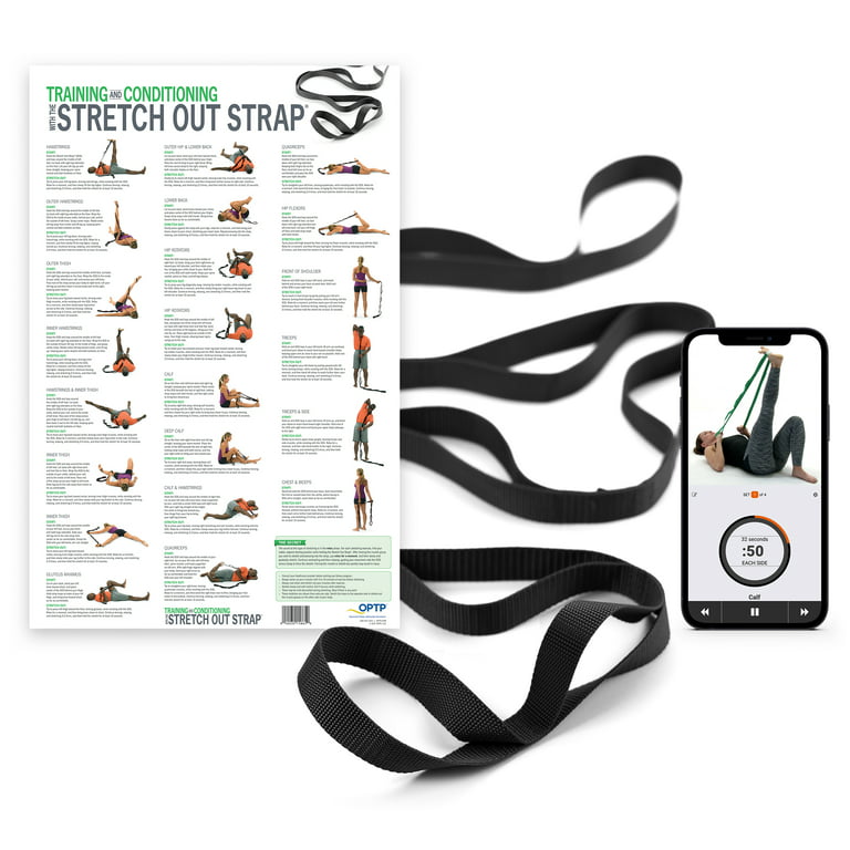 OPTP The Original Stretch Out Strap XL with Exercise Poster Top Choice of  Physical Therapists & Athletic Trainers 