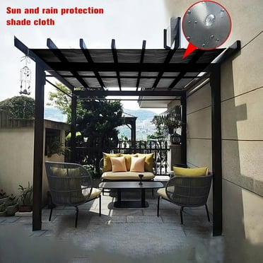 OPTUTUS 10×10 FT Waterproof Sun Shade Cloth – Heavy Duty Oxford Fabric, UV Protection, Silver-Coated, Outdoor Canopy Cover for Patio, Pergola, Garden，Black
