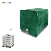 OPTUTUS 1000L IBC Tote Cover, Waterproof Black/Blue/Green, 47 x 39 x 46 Inches with Top Water Inlet