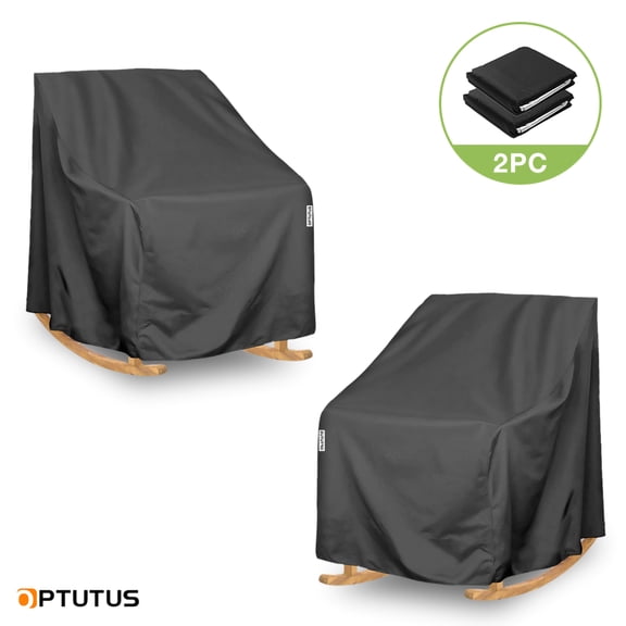 OPTUTUS 2-Pack Patio Rocking Chair Covers, 35 x 38 x 29 Inches Waterproof Oxford Fabric Chair Furniture Covers