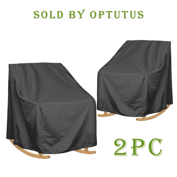 OPTUTUS 2-Pack Patio Rocking Chair Covers, 35 x 38 x 29 Inches Waterproof Oxford Fabric Chair Furniture Covers