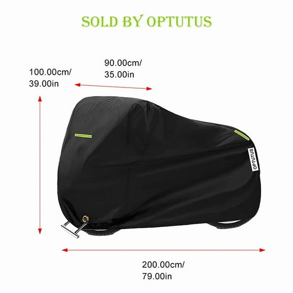 OPTUTUS 210D Oxford Motorcycle Cover All Season,Universal Weather Durable Quality Waterproof Sun Outdoor Protection Scooter Shelter Tear Proof Night Reflective-79 x 35 x 39 inch