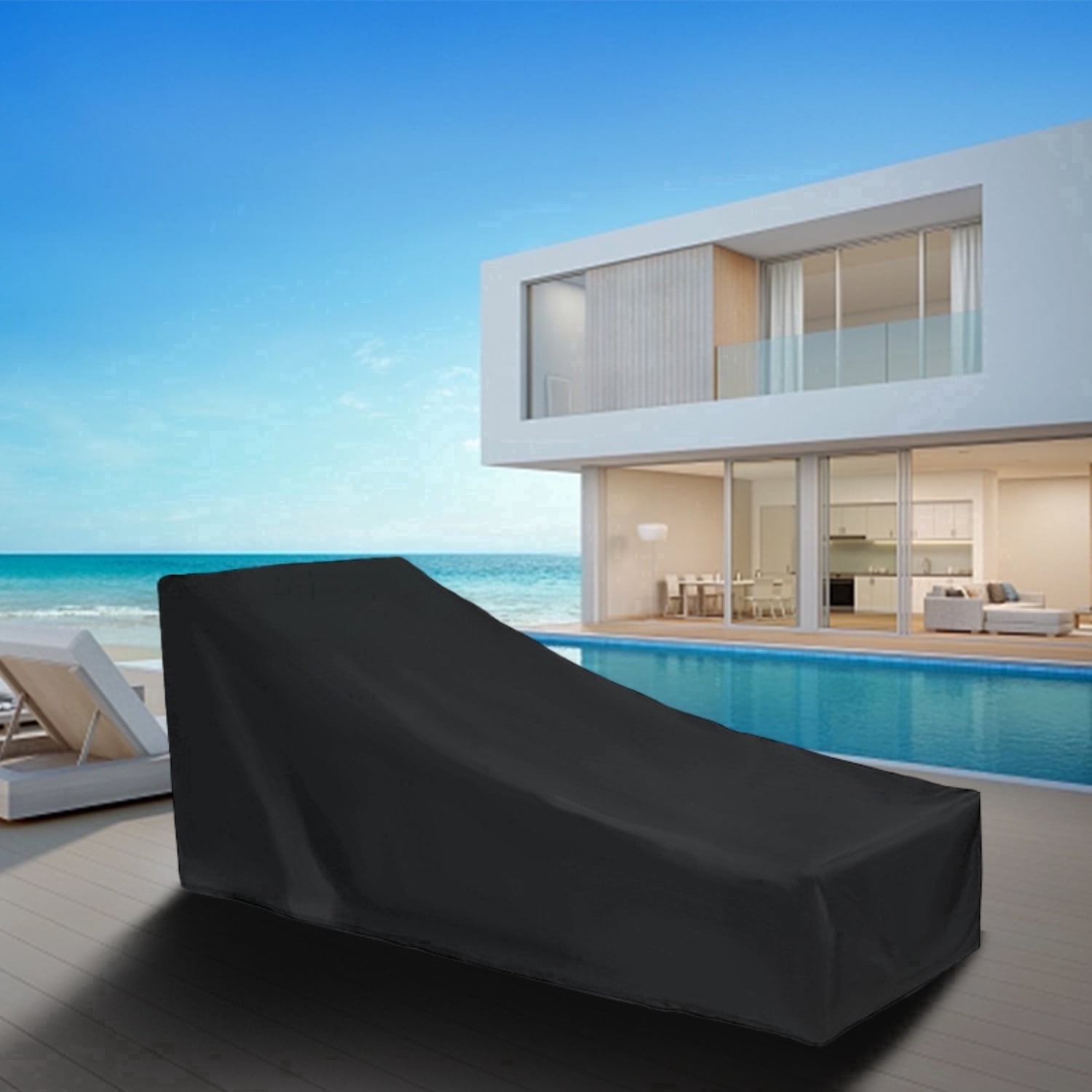 OPTUTUS 600D Outdoor Chaise Lounge Covers Waterproof ，Patio Furniture Pool Lounge Chair Cover 83 x 32 x 30 inch