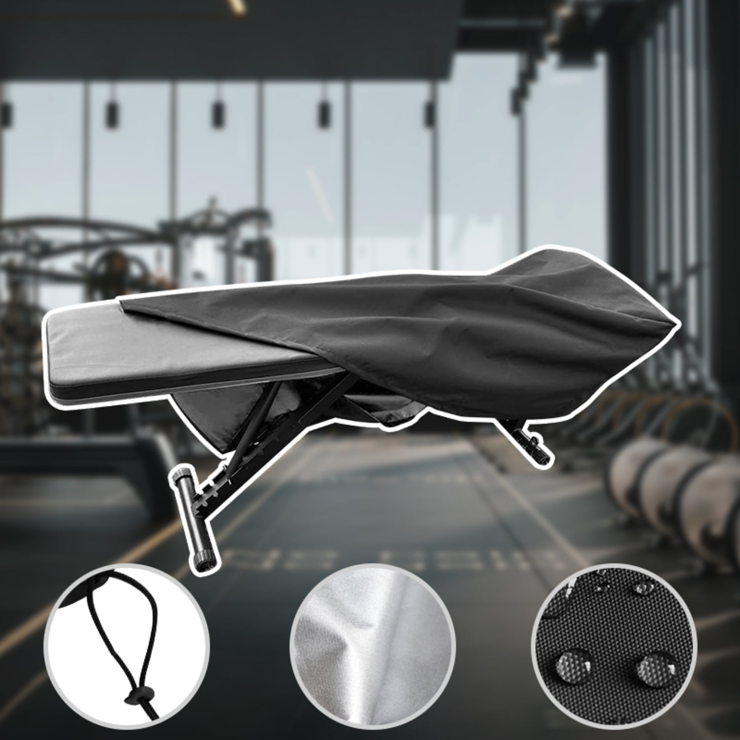 Exercise Bench Covers OPTUTUS Black Waterproof Gym Bench Cover – 50x23x17 Inches, Durable ...